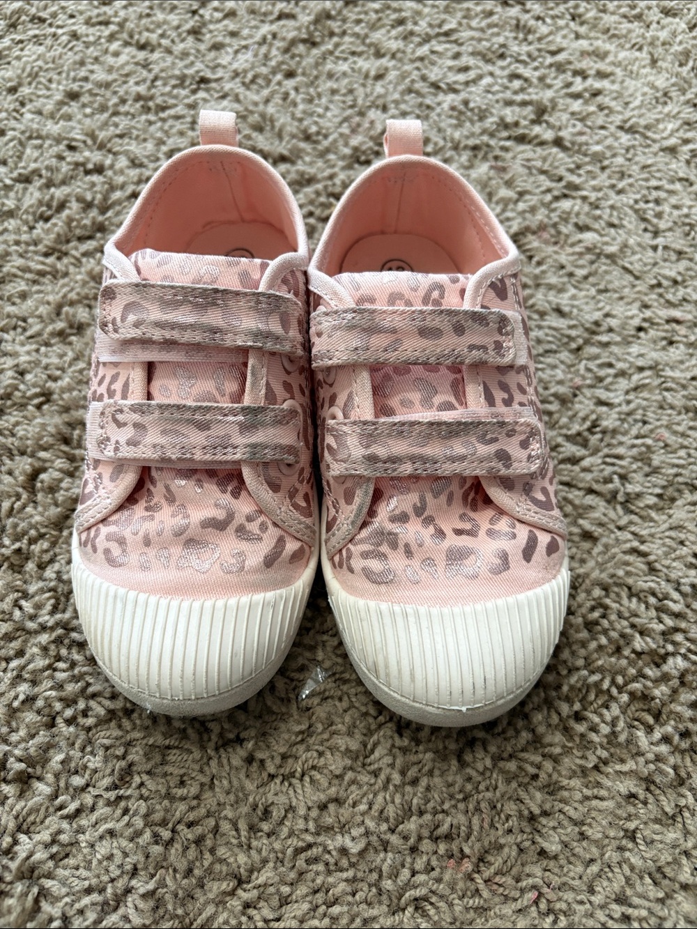 Cat & Jack Pink Leopard Print Hook-and-Loop Sneakers - Picture 3 of 5